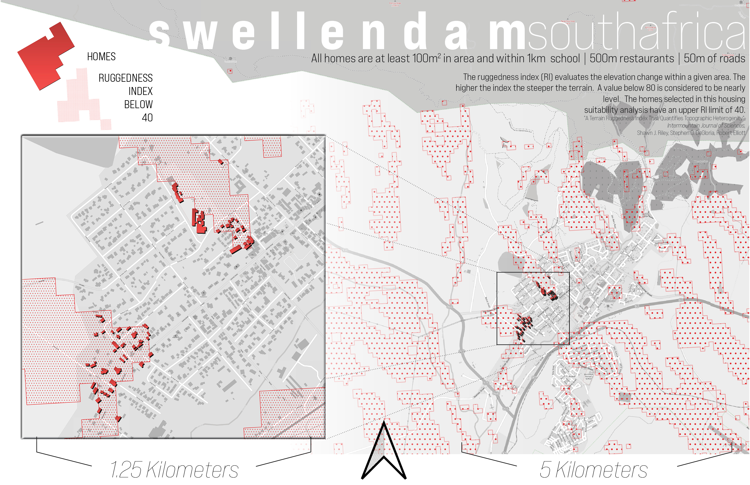 Housing Suitability Analysis of Swellendam South Africa based upon Ruggedness Index
